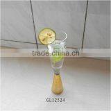 Gold Colored Thick Stem Long Champagne Glasses thumbnail-6