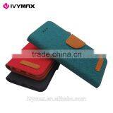 Wholesale Dual Color Convas Pouch Case With Credit Card for Iphone 6 Folio Flip Case Cover thumbnail-3