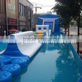 Gaint Outdoor inflatable water obstacle course for sale with frame pool