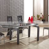 8 Seater tempered glass retractable dining table