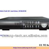 H.264 16ch Full D1 Realtime DVR,p2p Technology
