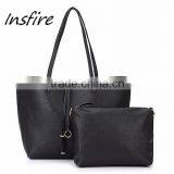2PCS/Set Women Lady Leather Handbag Shoulder Bag Tote Party Clutch Wallet Purse thumbnail-3