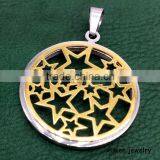 Laser Cut Star Inside Stainless Steel Neck Pendant