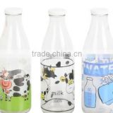 Decal pattern or logo printing glass milk bottles 1L