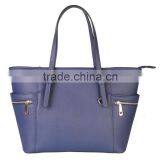 Faux Leather Large Branded Handbag Tote Bag With Zipped Charm thumbnail-2