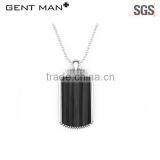 100% Carbon Fiber 925 Sterling Silver Dog Tag Pendant for Men thumbnail-1