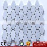 IMARK Long Hexagon Bianco Carrara White Marble Mosaic Backsplash Floor Tiles For Kicthen & Residental Interior Design                        
                                                Quality Choice