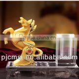 Crystal Penholder With Metal Horse for 2016 New Year Gift thumbnail-1