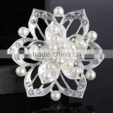New Design Silver Plated Pearl Wedding Rhinestone Flower Bouquet Jewelry Picks