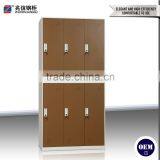 6 Door Brown Wardrobe Stainless Steel Knock Down Locker Key Lock Wardrobe Cabinet thumbnail-1
