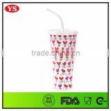 Manufacturers Supply Double Walled Plastic Tea Tumbler Wholesale With Straw 20 Ounce thumbnail-5