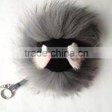 Factory Cute Style High Quality Real Fox Fur Monster Doll Keychain Charm for Bag thumbnail-4