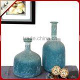 OUBOAO Unique Design Handmade Retro Style Smoke Gray Matte Glass Flower Vase thumbnail-3