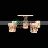 Round Top Marble Table With 4 Chairs