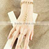 Saudi India Wedding Bridal Gold Chain Bracelet Rings thumbnail-1