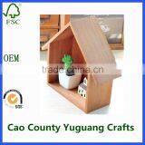 Antique Wooden Wall Hanging Decorative Box House-shaped Wooden Wall Shelf thumbnail-3