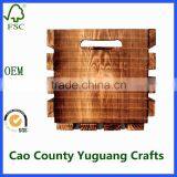 Handmade Classic Wood Crate With Handles Distressed Pine Wood Crates thumbnail-4