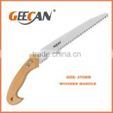 Wood handle pruning saw