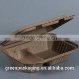 Compostable Wheat Straw Biodegradable Lunch Boxes Brown Color thumbnail-2