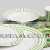 KC-00144/dinner Set Ceramic/ Green Stripe Plate and Mug thumbnail-1