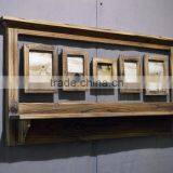 Antique Decorative Wooden Wall Shlef With Double-glass and Hooks thumbnail-3