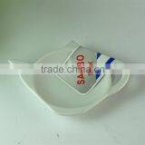 4.5inch Cheap White Porcelain Teapot Shaped Tea Bag Holder in Stock thumbnail-2