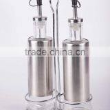 Wholesale Glass Oil and Vinegar Bottle Set With Metal Rack thumbnail-1