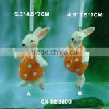 Ceramic Rabbit hanging deco-reactive glazed porcelain rabbit-porcelain animal