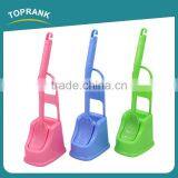 Toprank New Design Bathroom Accessories Colorful Long Handle Toilet Cleaning Brush Plastic Curved Toilet Brush With Holder thumbnail-1