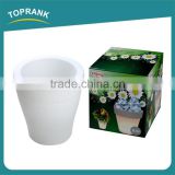 White round led plastic flowerpot, wholesale led light plastic plant pots