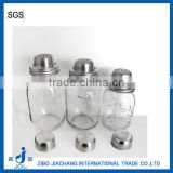 ecofriendly glass salt and powder cruet spice shaker glass jar with lid