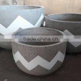 [Ecova Shop] Light Concrete Egg Planter With Painted Pattern thumbnail-1