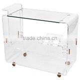 Supplier Wholesale Acrylic Lucite Juice Bar Cart With Wheels thumbnail-3