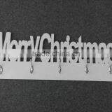 "Welcome" Design White Wood Wall Hooks thumbnail-1