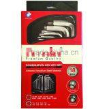 18 Pcs Combination Hex Key Set ( Short Arm Series - Long Arm Series ) 1.5 , 2 , 2.5 ,3, 4 , 5 , 6 , 8 MM thumbnail-1