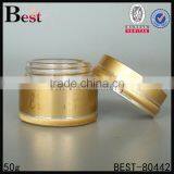 50 Gram Double Wall Glass Jar Gold With Gold Lid thumbnail-2