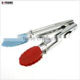 14010 Mini Silicone Kitchen Serving Tongs Cooking Stainless Steel Handle Food Tong thumbnail-3