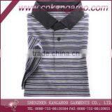 Mens Pinstriped Knitted Wear Mercerized Cotton Jersey Customized Stripes Sports Golf Shirts thumbnail-1