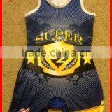 Cheap Custom Superman Wrestling Singlets for Men/women thumbnail-3