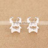 2016 New Skull Stud Earring, Hollow Style Cuff Earrings, Unique Gift Idea for Father's Day thumbnail-6