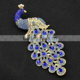 Colorful Crystal Peacock Brooch High End Peacock Brooch to Men Suits for Wedding thumbnail-3