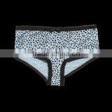 Trendy Current Blue Color Sexy Women Lingerie Hipster With Scallop Lace thumbnail-5