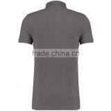 MGOO Fast Production Grey Plain Basic T Shirts Mens Solid Plain Polo Ribbed Neck thumbnail-3