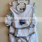 Wholesale Latest Style New Born Baby Clothing Set Winter Long Sleeve Grey 6 Pcs Set With Hanger Package 6TB1-56 thumbnail-2