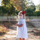 Girls Christmas High Yoke Float Dress With Slip Baby White Embroidery Holiday Dress thumbnail-4
