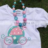 Hot Sell Girls Clothing Sets Kids Clothes Suit Children Short Sleeve Ruffle Boutique Set With Matching Necklace and Headband thumbnail-5