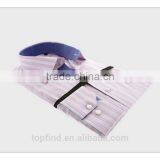 Beautiful Different Collar and Cuff Round Bottom Casual Vertical Striped Mens Shirt thumbnail-1