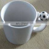 11 Oz. White Mugs With Football/basketball/smile Face Decoration