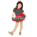Little Girls Dance Costume Cheap Red Polka Dots Dress