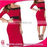 Women Off Shoulder Dress Hot Fashion Show Vintage Swing Rockabilly Dress Pin up Clothing off Shoulder Tight Dresses thumbnail-2